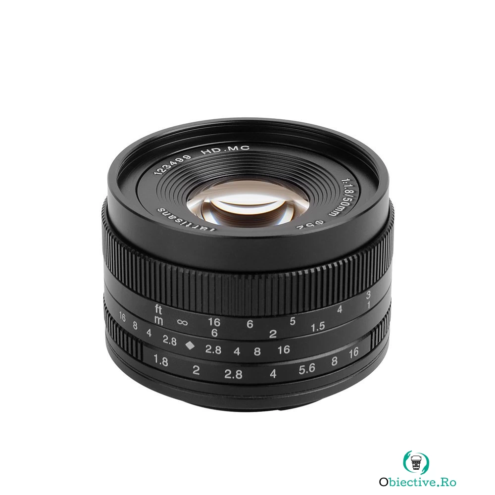 Obiectiv manual 7Artisans 50mm F1.8 APS-C pentru Sony E-mount